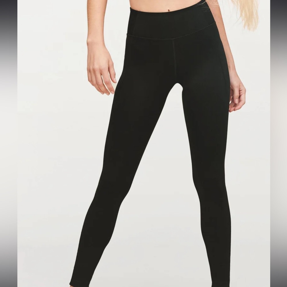Girlfriend Collective High-Rise Black Compression Leggings Size L Inseam 28”